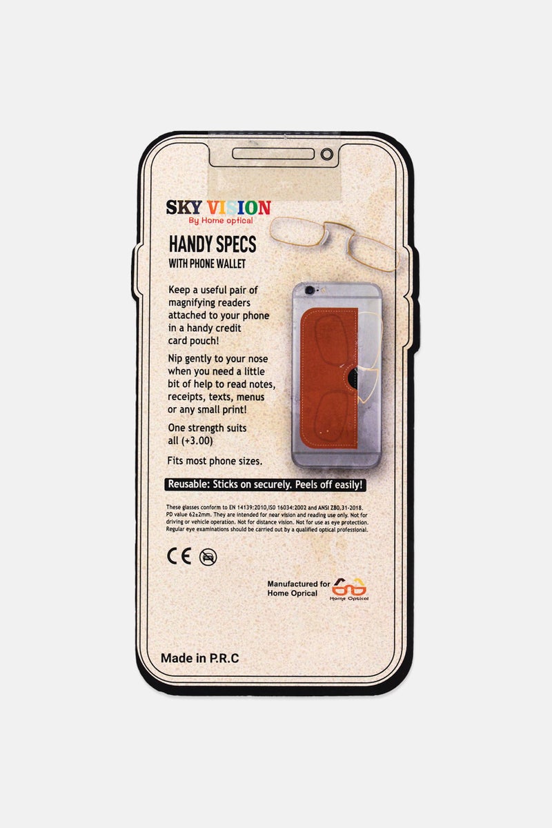 SKY VISION Men 4205005 Handy Rectangular Reading Glasses With Phone Wallet, Gold - Image 2